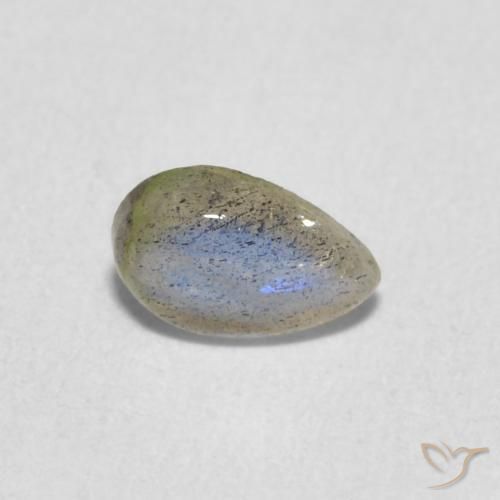 Labradorita Multicolor natural de 0.61 ct, En forma de pera, Translúcido