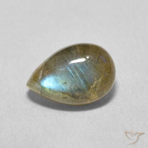 1.89ct Natural Multicolor Labradorita, En forma de pera, Translúcido