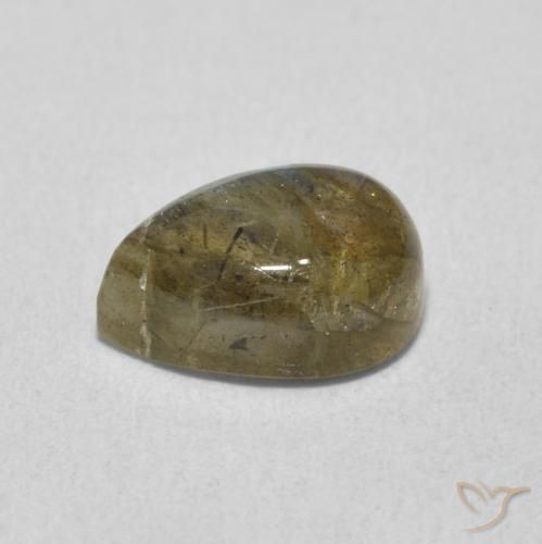 Labradorita Multicolor natural de 1.89 ct, En forma de pera, Translúcido