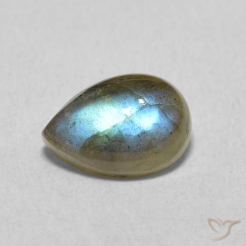 1.78ct Natural Multicolor Labradorita, En forma de pera, Translúcido