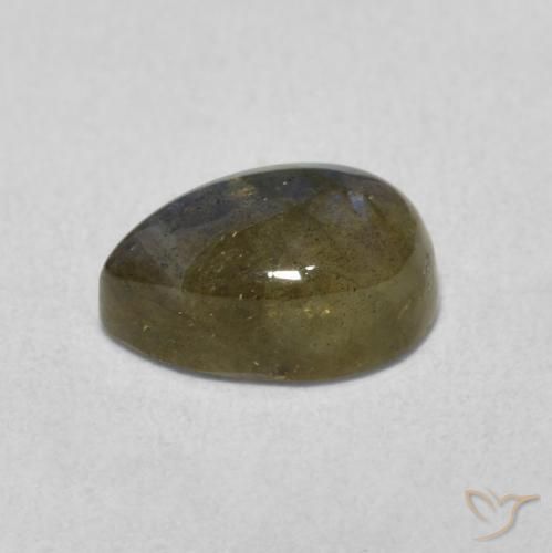 Labradorita Multicolor natural de 1.78 ct, En forma de pera, Translúcido