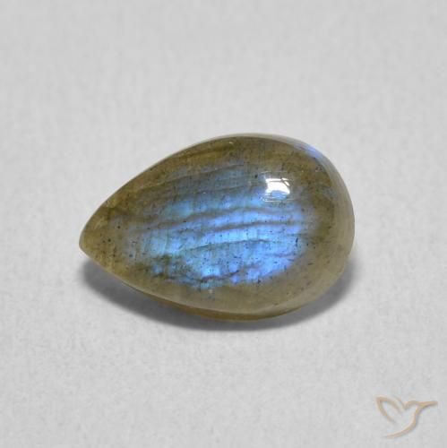 1.54ct Natural Multicolor labradorita, En forma de pera, Translúcido