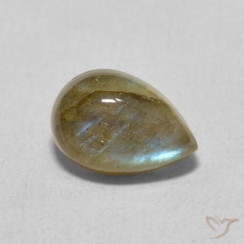 1.79ct Natural Multicolor Labradorita, En forma de pera, Translúcido