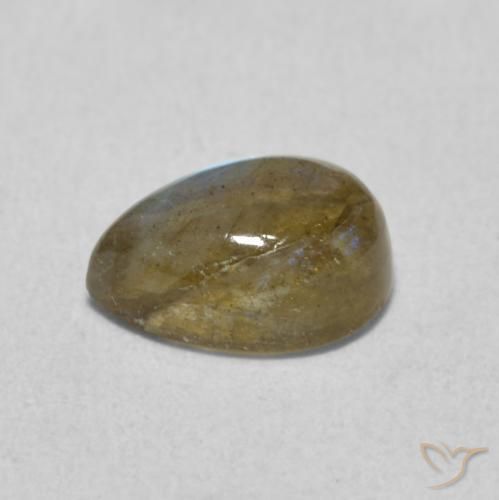Labradorita Multicolor natural de 1.79 ct, En forma de pera, Translúcido