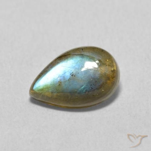 1.43ct Natural Multicolor Labradorita, En forma de pera, Translúcido
