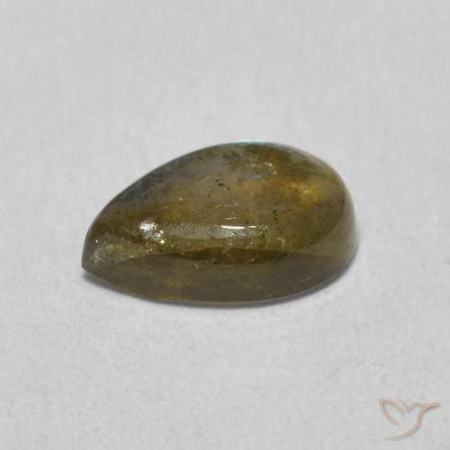 Labradorita Multicolor natural de 1.43 ct, En forma de pera, Translúcido