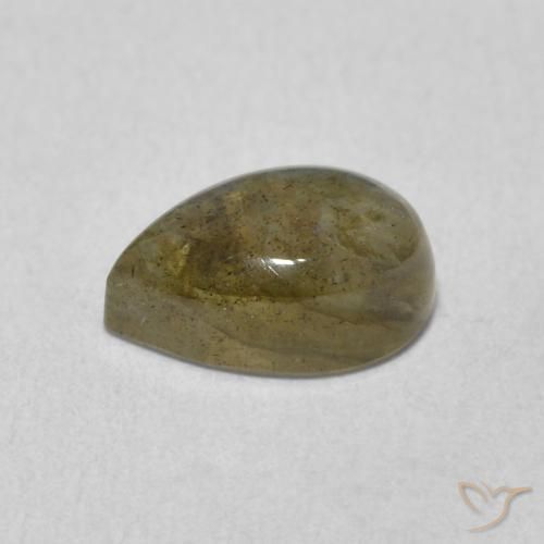 Labradorita Multicolor natural de 1.61 ct, En forma de pera, Translúcido