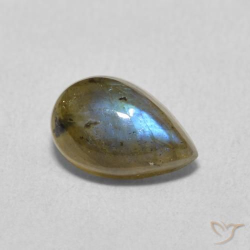 1.59ct Natural Multicolor Labradorita, En forma de pera, Translúcido