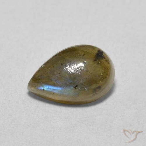 Labradorita Multicolor natural de 1.59 ct, En forma de pera, Translúcido