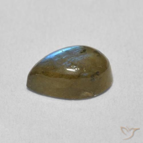 Labradorita Multicolor natural de 1.59 ct, En forma de pera, Translúcido