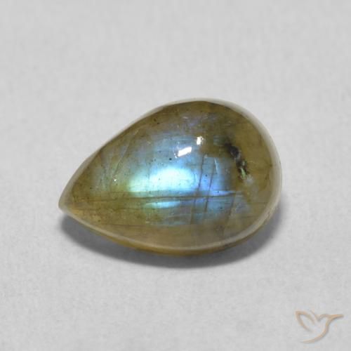 2.44ct Natural Multicolor labradorita, En forma de pera, Translúcido