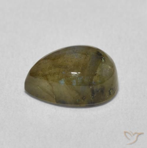 Labradorita Multicolor natural de 2.44 ct, En forma de pera, Translúcido