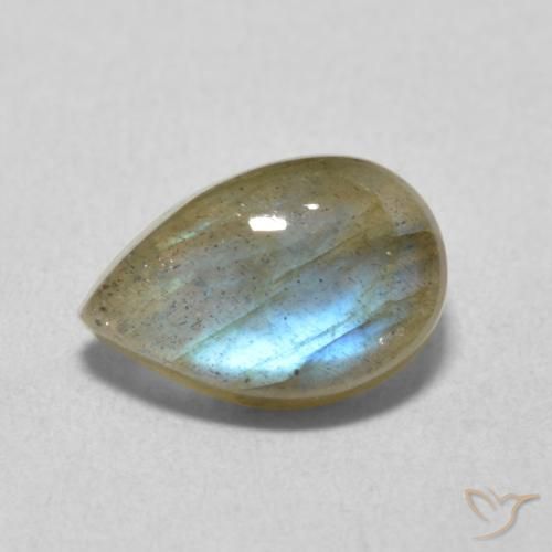 2.28ct Natural Multicolor Labradorita, En forma de pera, Translúcido
