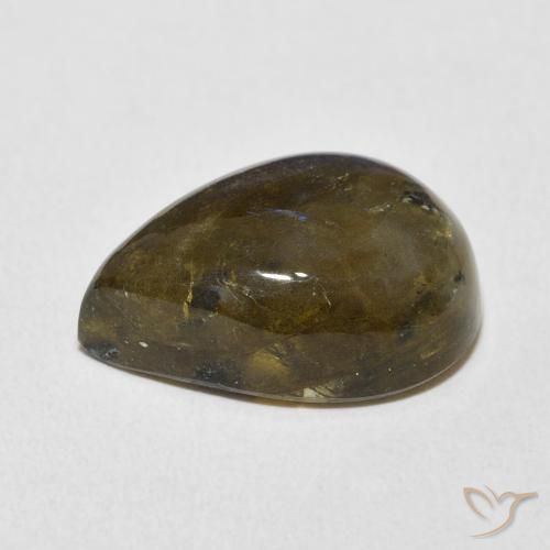 Labradorita Multicolor natural de 12.28 ct, En forma de pera, Translúcido