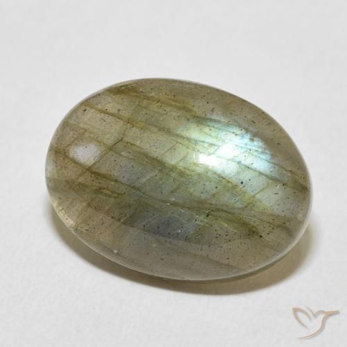 Labradorita Multicolor natural de 11.84 ct, Ovalada, Translúcido