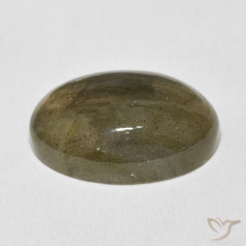 Labradorita Multicolor natural de 11.84 ct, Ovalada, Translúcido
