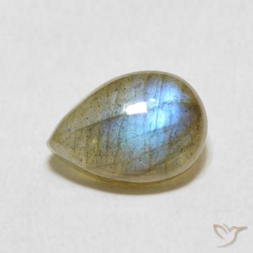 2.58ct Natural Multicolor Labradorita, En forma de pera, Translúcido
