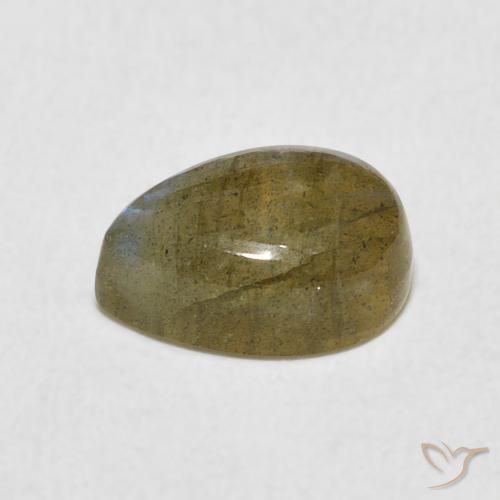 Labradorita Multicolor natural de 2.58 ct, En forma de pera, Translúcido