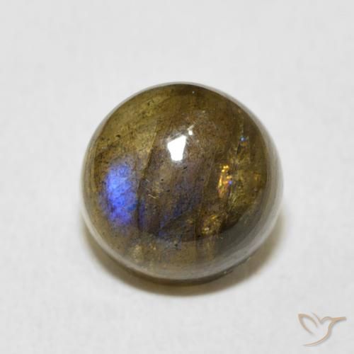2.54ct Natural Multicolor Labradorita, Redondo, Translúcido