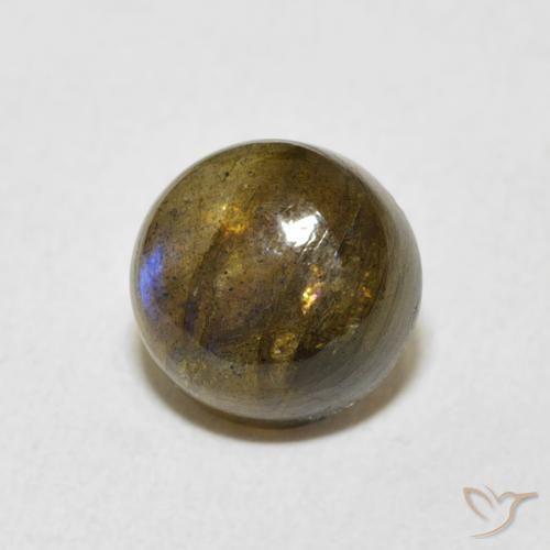 Labradorita Multicolor natural de 2.54 ct, Redondo, Translúcido