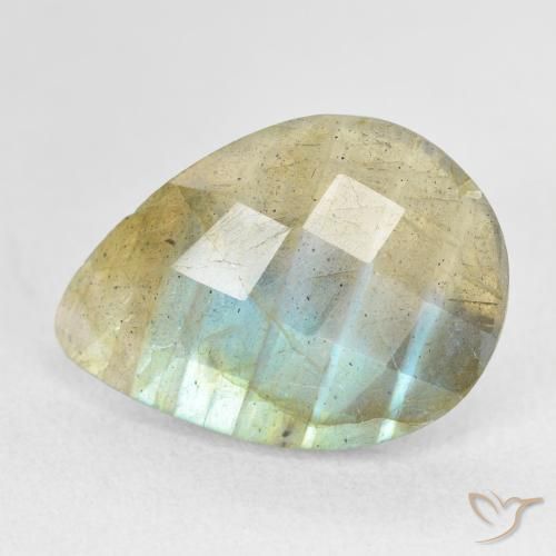 7.21ct Natural Multicolor Labradorita, En forma de pera, Translúcido
