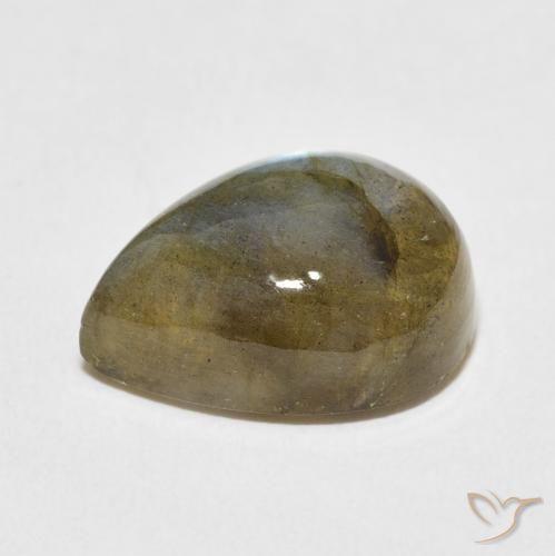 Labradorita Multicolor natural de 9.66 ct, En forma de pera, Translúcido