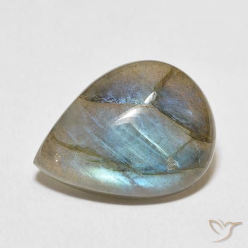 7.51ct Natural Multicolor labradorita, En forma de pera, Translúcido