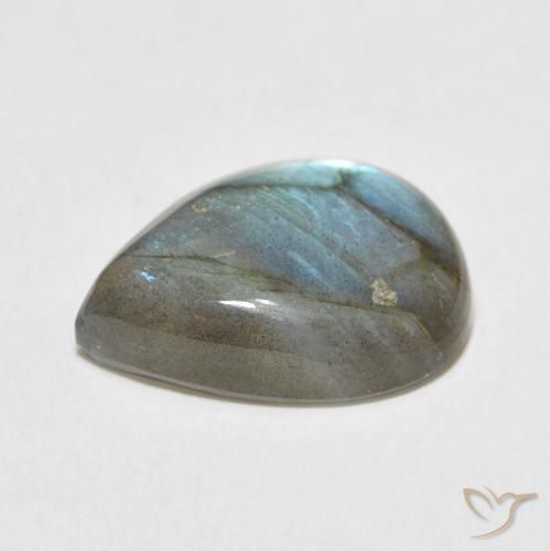 Labradorita Multicolor natural de 7.51 ct, En forma de pera, Translúcido
