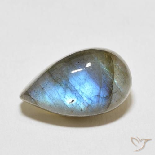 11.18ct Natural Multicolor Labradorita, En forma de pera, Translúcido