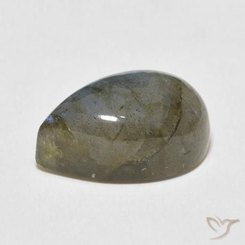 Labradorita Multicolor natural de 11.18 ct, En forma de pera, Translúcido