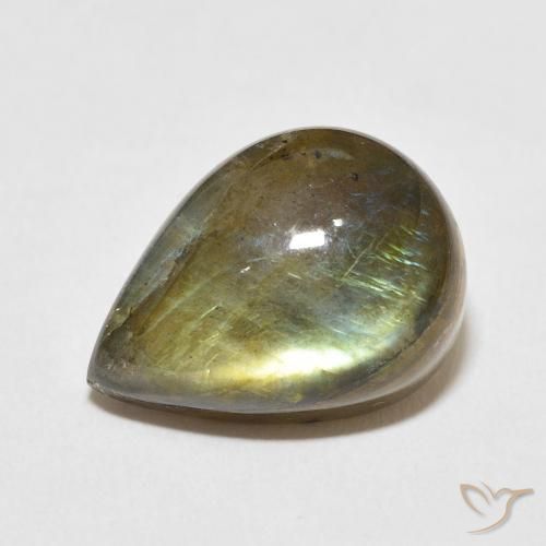13.30ct Natural Multicolor Labradorita, En forma de pera, Translúcido