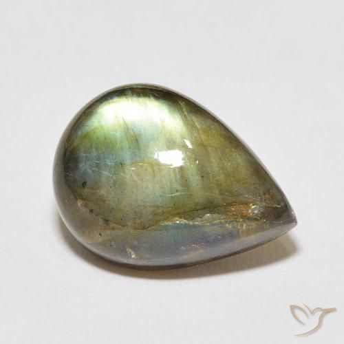 Labradorita Multicolor natural de 13.30 ct, En forma de pera, Translúcido