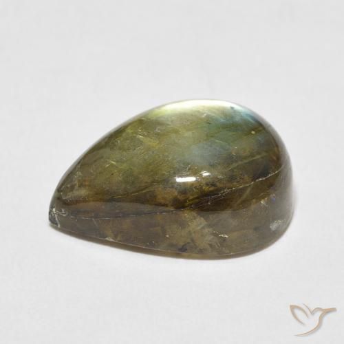Labradorita Multicolor natural de 13.30 ct, En forma de pera, Translúcido