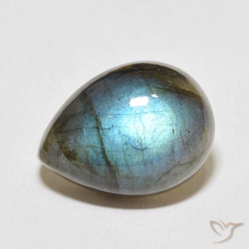 9.66ct Natural Multicolor Labradorita, En forma de pera, Translúcido