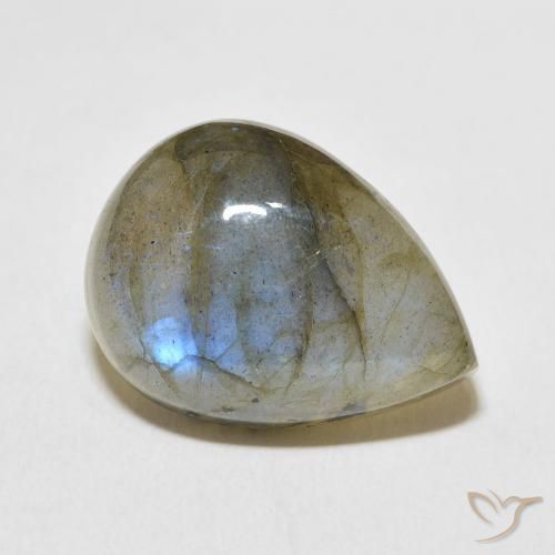Labradorita Multicolor natural de 17.73 ct, En forma de pera, Translúcido
