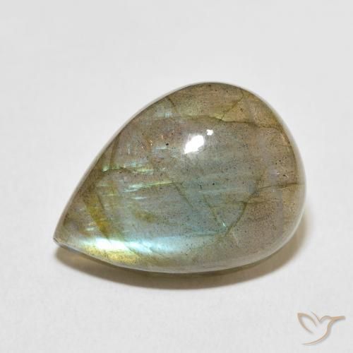 15.65ct Natural Multicolor Labradorita, En forma de pera, Translúcido
