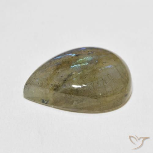 Labradorita Multicolor natural de 15.04 ct, En forma de pera, Translúcido