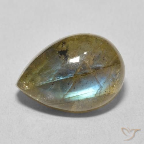 6.39ct Natural Multicolor labradorita, En forma de pera, Translúcido