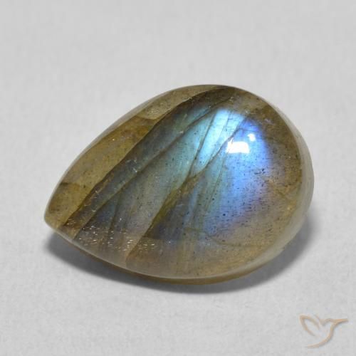 5.77ct Natural Multicolor Labradorita, En forma de pera, Translúcido