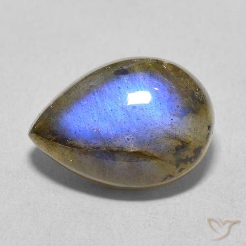 5.98ct Natural Multicolor Labradorita, En forma de pera, Translúcido
