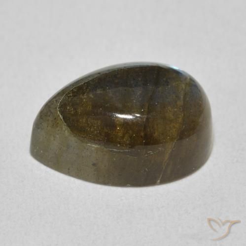Labradorita Multicolor natural de 7.21 ct, En forma de pera, Translúcido