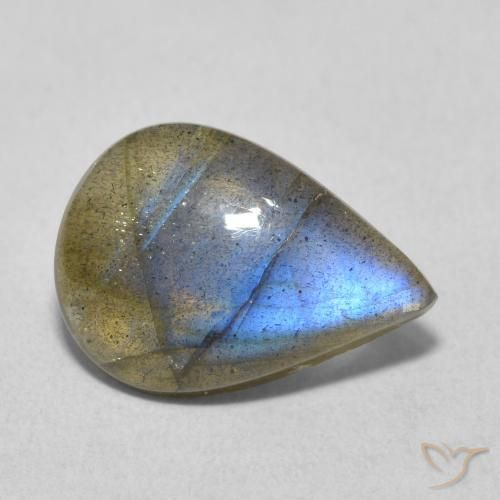 3.98ct Natural Multicolor labradorita, En forma de pera, Translúcido