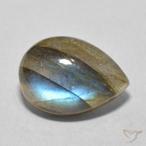6.00ct Natural Multicolor Labradorita, En forma de pera, Transparente / Translúcido