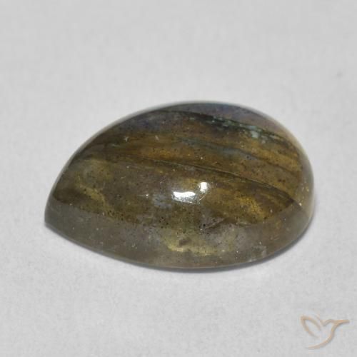 Labradorita Multicolor natural de 6.00 ct, En forma de pera, Transparente / Translúcido