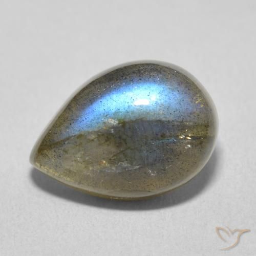 6.16ct Natural Multicolor Labradorita, En forma de pera, Translúcido