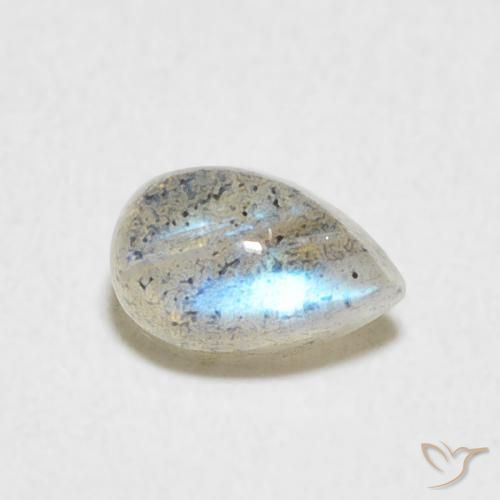 Labradorita Multicolor natural de 0.55 ct, En forma de pera, Translúcido