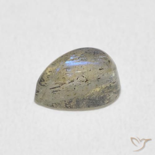 Labradorita Multicolor natural de 0.56 ct, En forma de pera, Translúcido