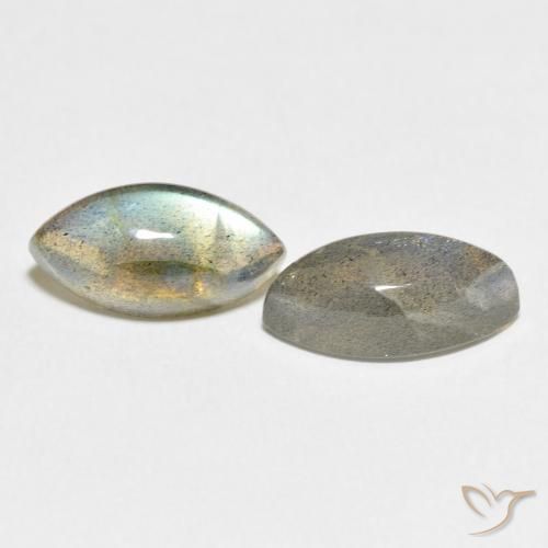 Gemas de Labradorita Multicolor natural de 7.94 ct, Marquesa, Translúcido