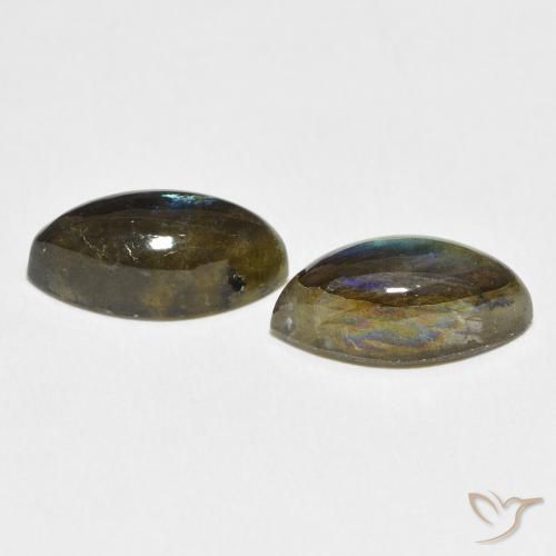 Gemas de Labradorita Multicolor natural de 7.68 ct, Marquesa, Translúcido