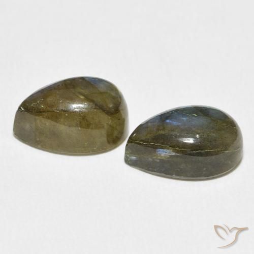 Gemas de Labradorita Multicolor natural de 8.52 ct, En forma de pera, Translúcido